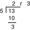 13 divided by 5