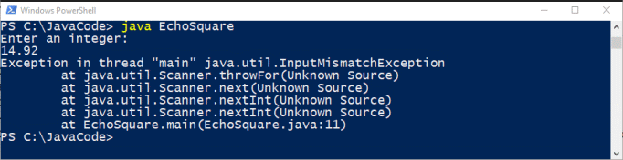 input mismatch exception