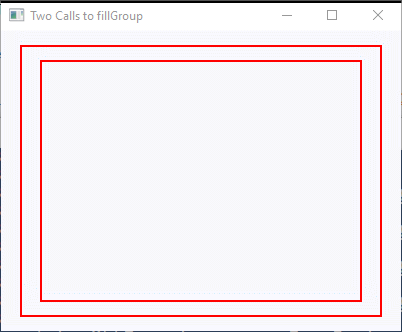 Two nested rectangles, centered in the window