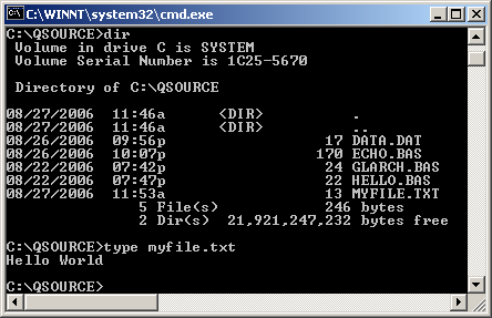 typing file contents