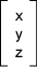 Column Vector X Y Z
