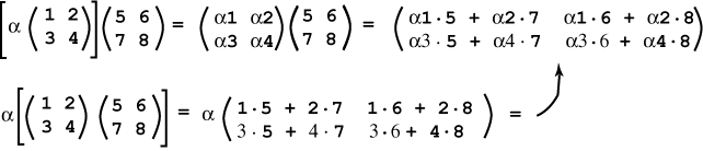 scalar times matrix times matrix