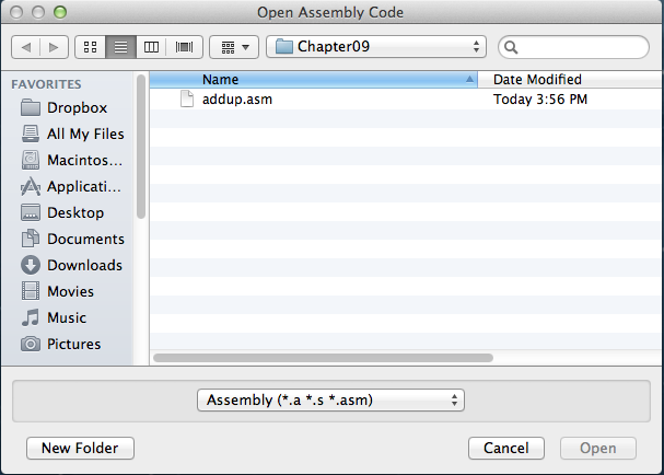 File Open Menu