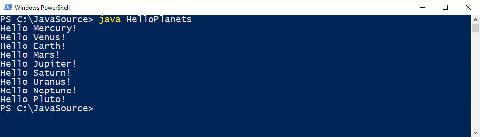 Run the program with java