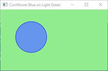 Cornflower Blue on Light Green